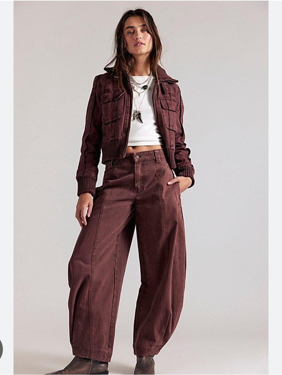 Free People Pants - We The Free Hit ‘Em High Barrel Trouser